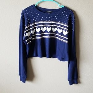 NWT Cute comfy forever21 crop sweatshirt tee shirt